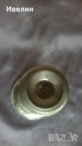 посребрен метален свещник, снимка 2 - Антикварни и старинни предмети - 25589449