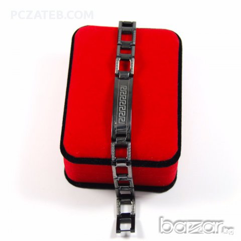 Гривна от медицинска стомана черна тип Версаче 26, снимка 1