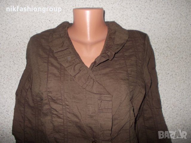 Кафява риза L размер, снимка 2 - Ризи - 24723297