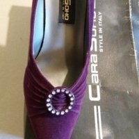 Дам.обувки-/изк.велур/-№38-цвят-тъм.лилави. Закупени от Италия., снимка 5 - Дамски обувки на ток - 22385893