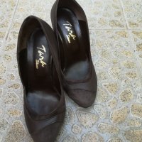 Обувки от естествена кожа и велур/ набук, снимка 7 - Дамски обувки на ток - 21933546