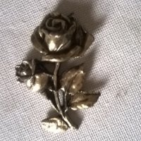 посребрена метална апликация-роза, снимка 1 - Антикварни и старинни предмети - 19812392