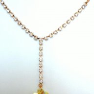Колие с циркони и кристал тип сваровски, снимка 2 - Колиета, медальони, синджири - 9572362