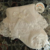 Чисто нови бели бебешки чорапки - много красиви и нежни, снимка 3 - Други - 23785885