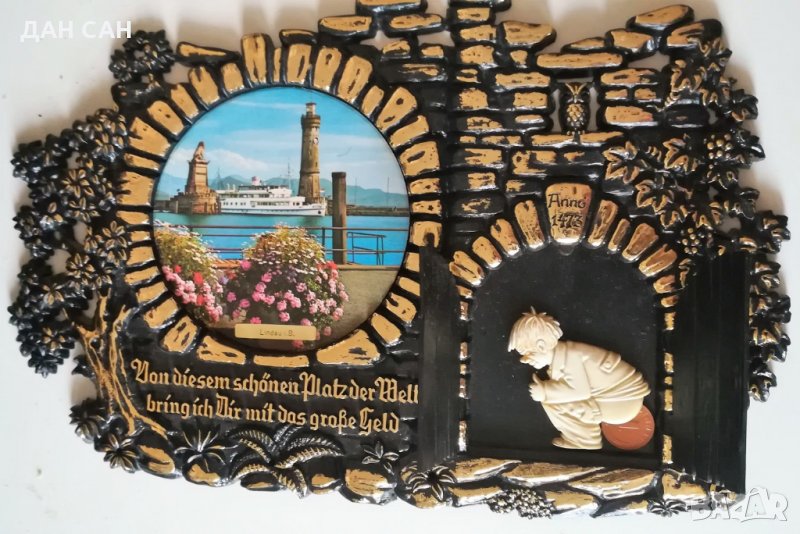 антик 60те Lindau German с надпис и панорама врати с 1 западен Германски пфениг за колекция, снимка 1