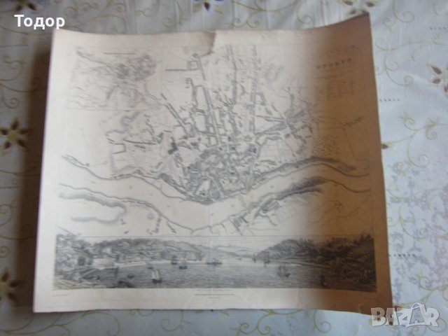 Стара карта Порто 1833, снимка 7 - Колекции - 25432632