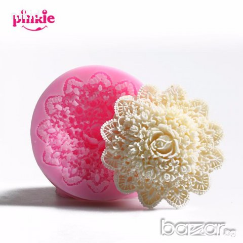 силиконов молд прелестно цвете голямо за фондан украса торта декорация мъфини