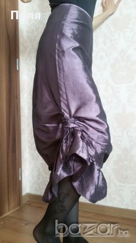 Лилава елегантна пола с възможност за набори, снимка 3 - Поли - 16789244