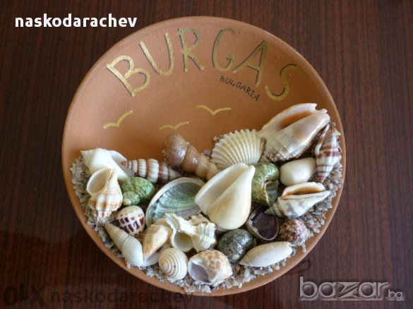 Керамична чиния сувенир от Бургас България, снимка 2 - Декорация за дома - 11872297