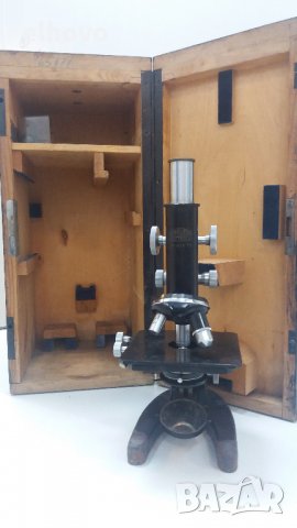 Старинен микроскоп WINKEL-ZEISS GOTTINGEN 61675 , снимка 5 - Антикварни и старинни предмети - 25631347