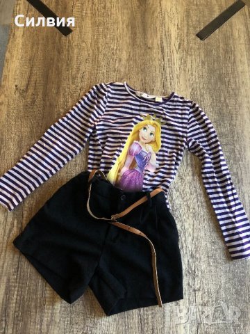 Къси панталони и блузка, снимка 1 - Детски Блузи и туники - 22795967
