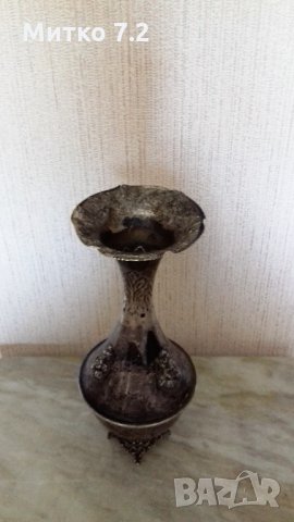 Стара сребърна ваза, снимка 7 - Антикварни и старинни предмети - 25806224