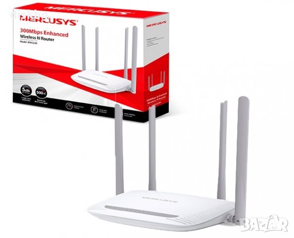 Wireless Router MERCUSYS MW325R / Безжичен Рутер с 4 антени/ LAN , снимка 1