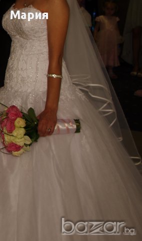 Булченска рокля, бяла, корсет в дантела, снимка 4 - Сватбени рокли - 11262175