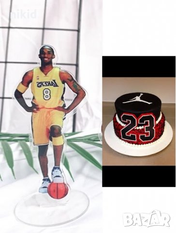 Коби Брайънт баскетбол Баскетболист твърд акрил топер на стойка украса за торта декор