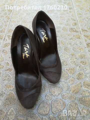 Обувки от естествена кожа и велур/ набук, снимка 7 - Дамски обувки на ток - 21933546