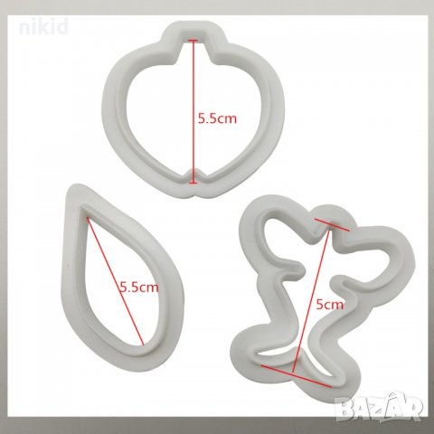 #1 3 части за Орхидея пластмасови резци форми направа на цвете украса декорация торта шоколад фондан, снимка 2 - Форми - 22161187