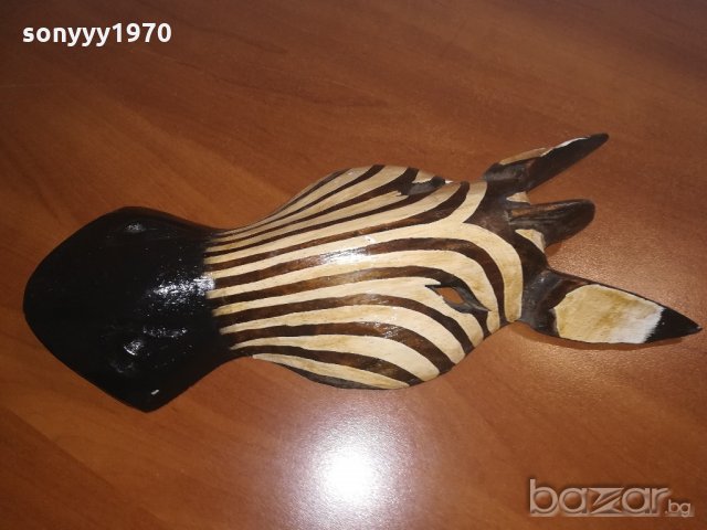 маска от дърво-зебра-31х13х6см-внос швеицария, снимка 6 - Колекции - 20997632