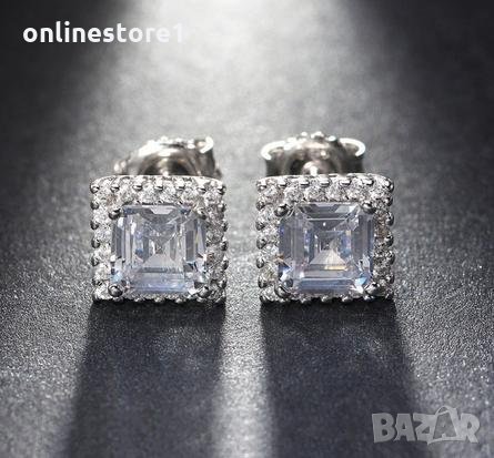 Сребърни обеци корона - 925 сребро проба BF106, снимка 3 - Обеци - 24255843