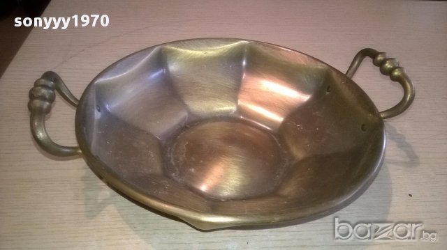 Ретро колекция-фруктиера мед/месинг 27х8см-внос швеицария, снимка 4 - Антикварни и старинни предмети - 17238651