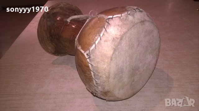 тарамбука-масивна-дърво/кожа-внос швеицария-18х13см, снимка 6 - Колекции - 24490986