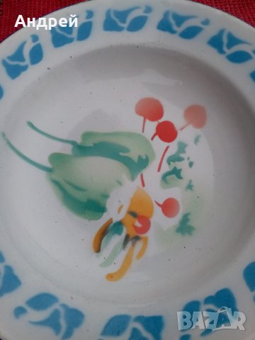 Стара емайлирана паница #3, снимка 6 - Антикварни и старинни предмети - 24267208