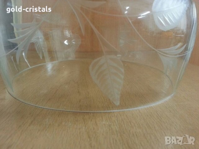 кристална купа фруктиера гравирана, снимка 8 - Антикварни и старинни предмети - 25320136