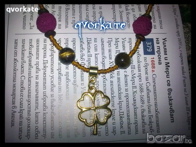 Колие по врата с детелинка, снимка 2 - Колиета, медальони, синджири - 10264642