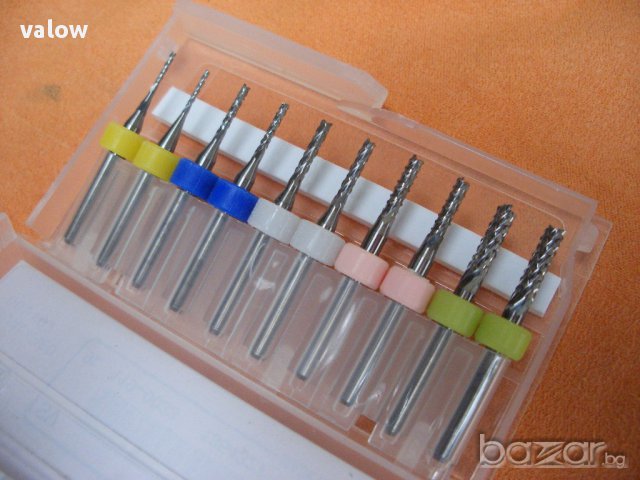 Фрезери цилиндрични Ф 1,0 - 3,0 мм твърдосплавни комплект за Дремел Dremel CNC, снимка 3 - Други инструменти - 10763491