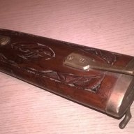 India-ретро колекция-нож и вилица в кания 45см-внос швеицария, снимка 8 - Антикварни и старинни предмети - 17725185