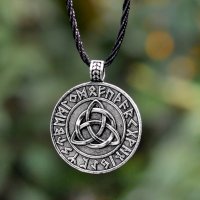 Колие Викингски медальон с антични Нортични руни , снимка 2 - Колиета, медальони, синджири - 23012676