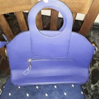 Нова Синя Кожена чанта, снимка 2 - Чанти - 21955011