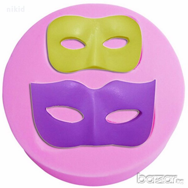 2 вида Карнавална маска домино за очи силиконов молд форма за декорация торта фондан шоколад и др., снимка 1