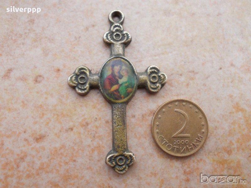  Старо бронзово кръстче , снимка 1