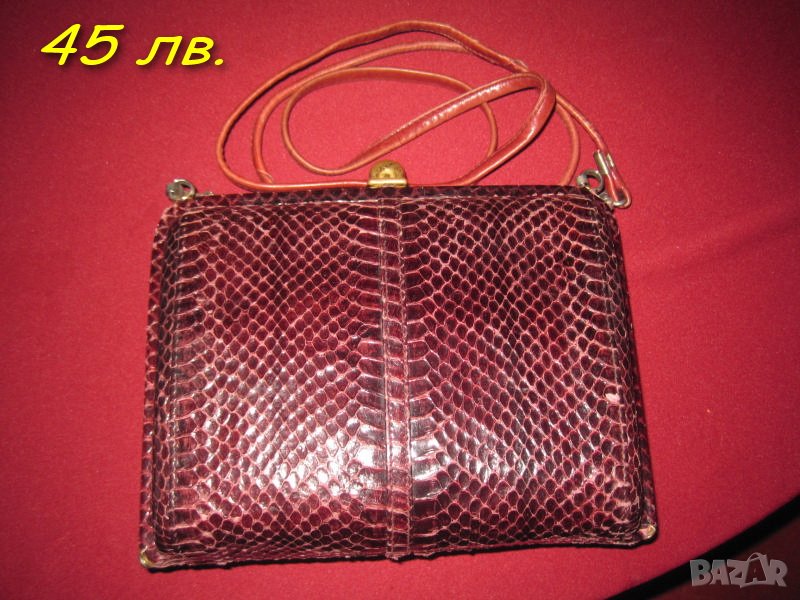 Дамска чанта от естествена кожа на змия, питон, снимка 1