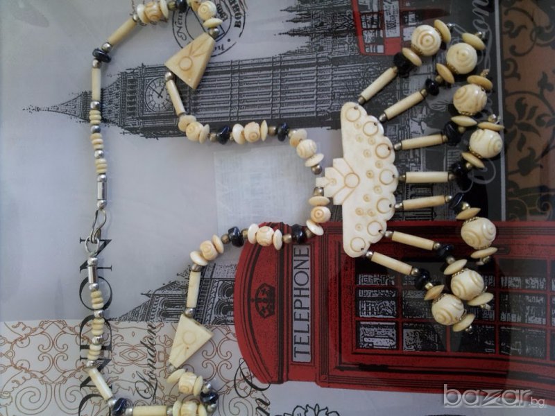 разкошна огърлица красота от естествен рог, снимка 1