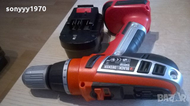 Black&decker винтоверт+батерия-внос швеицария, снимка 2 - Винтоверти - 23833246