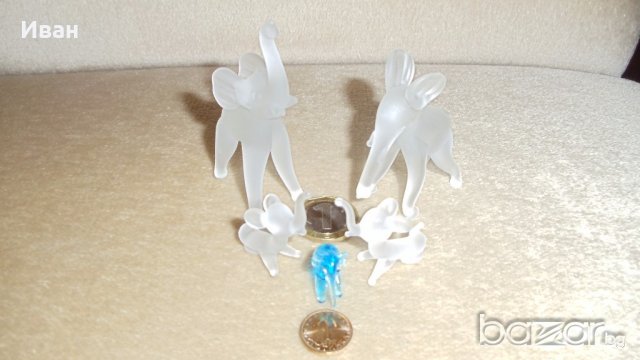 Фигурки миниатюрни слончета матов кристал, снимка 2 - Колекции - 19344906