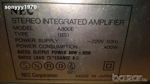 nec a800e stereo amplifier-400watts-made in japan-внос швеицария, снимка 7 - Ресийвъри, усилватели, смесителни пултове - 11453872