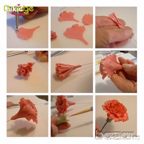 3 бр Карамфил метални резци направа на цвете украса декорация торта шоколад фондан резец форма, снимка 2 - Форми - 19046473