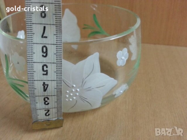 Кристална купичка  рисувана , снимка 3 - Антикварни и старинни предмети - 22662200