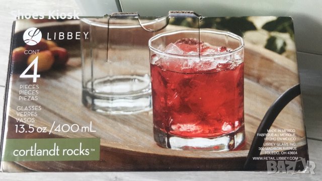 4 бр. комплект чаши Libbey Cortlandt Rock's, снимка 3 - Чаши - 24909353