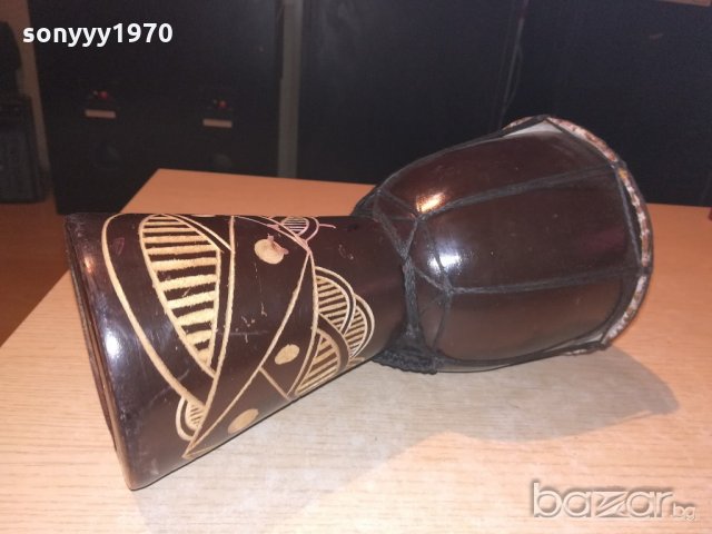 масивна тарамбука-дърво с резба-29х16см-внос швеицария, снимка 4 - Ударни инструменти - 21073552