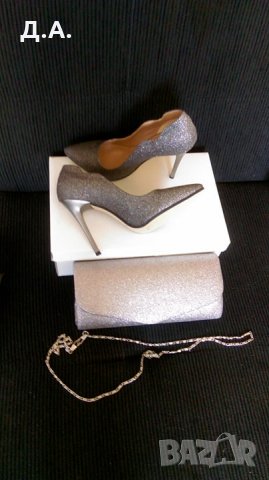 Нови обувки сребристи 37 номер, снимка 4 - Дамски обувки на ток - 25300177