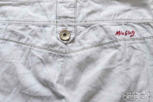 Miss Sixty ® дамски панталон бял 3/4 100% памук, снимка 3 - Панталони - 21955724
