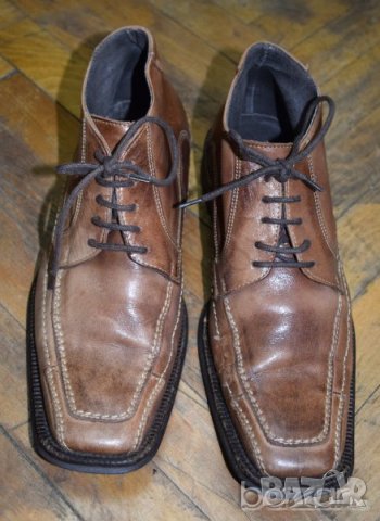 Manfield мъжки кожени обувки естествена кожа светло кафяви, снимка 3 - Ежедневни обувки - 23449608