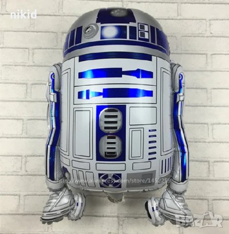 R2D2 R2-D2 дроид робот Star Wars Междузвездни Войни фолио фолиев балон хелий въздух парти рожден ден