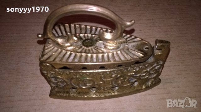 красива ютия-мед/месинг-цвят злато-внос швеицария-10х9х5см, снимка 5 - Колекции - 22257569