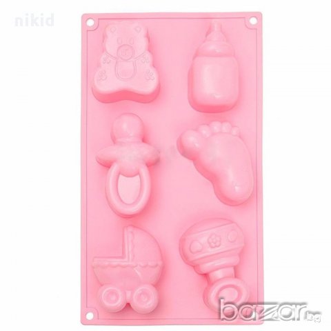 бебешки аксесоари шише биберон количка голям силиконов молд форма калъп гипс сапун шоколад тесто, снимка 3 - Форми - 17060748