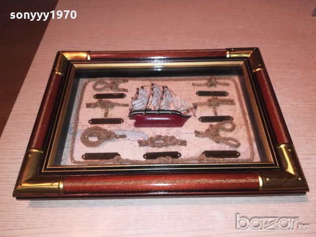 ретро колекция-корабна картина-36х26х4см-внос швеицария, снимка 3 - Колекции - 20616855